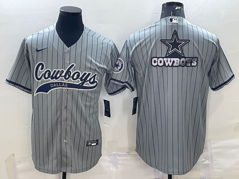 Dallas Cowboys Grey MLB&NFL Jersey 02