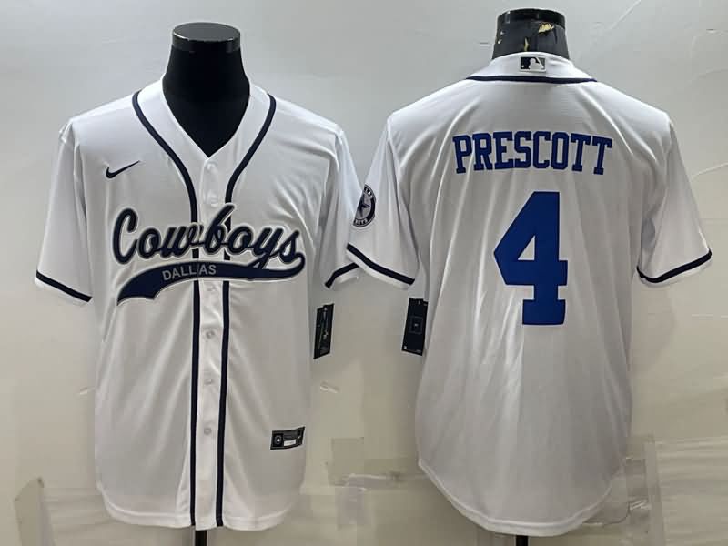 Dallas Cowboys White MLB&NFL Jersey 02