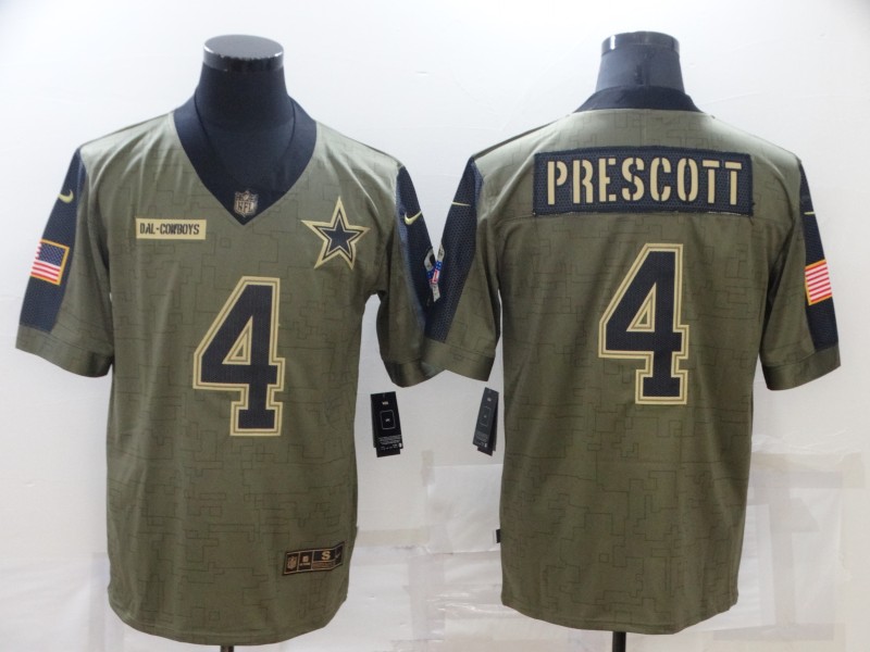 Dallas Cowboys Olive Salute To Service NFL Jersey