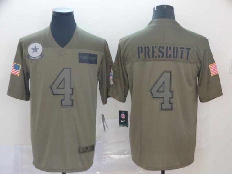 Dallas Cowboys Olive Salute To Service NFL Jersey 03