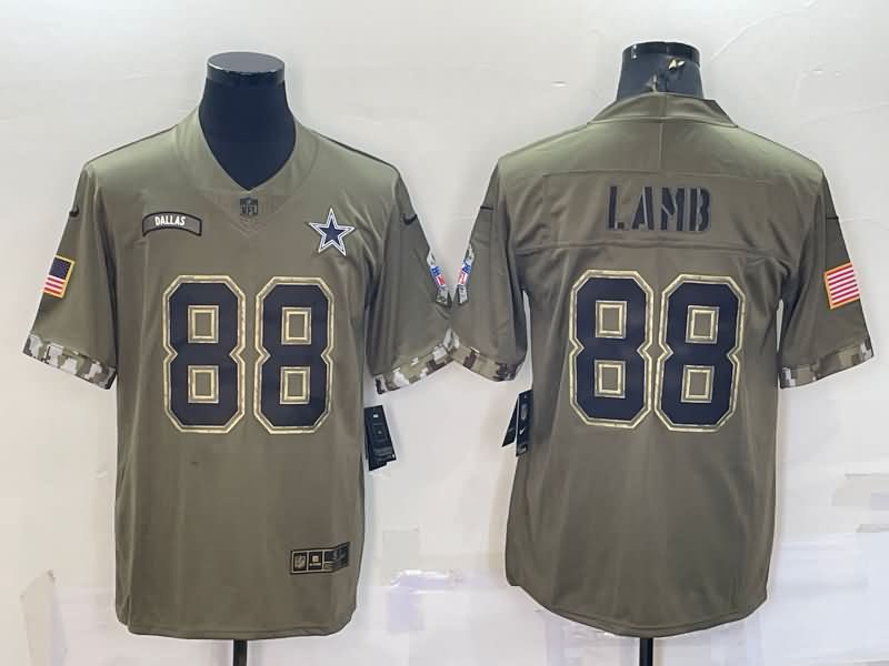 Dallas Cowboys Olive Salute To Service NFL Jersey 07