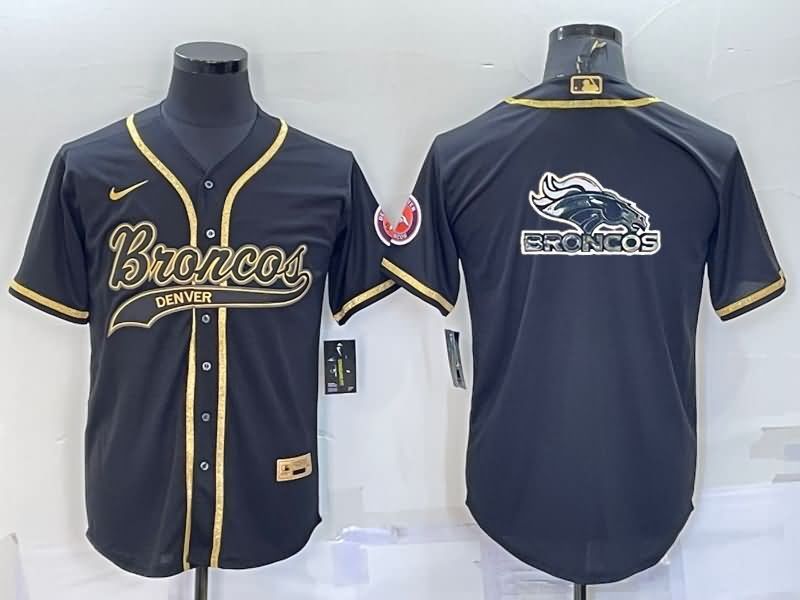 Denver Broncos Black Gold MLB&NFL Jersey