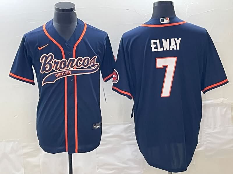 Denver Broncos Dark Blue MLB&NFL Jersey