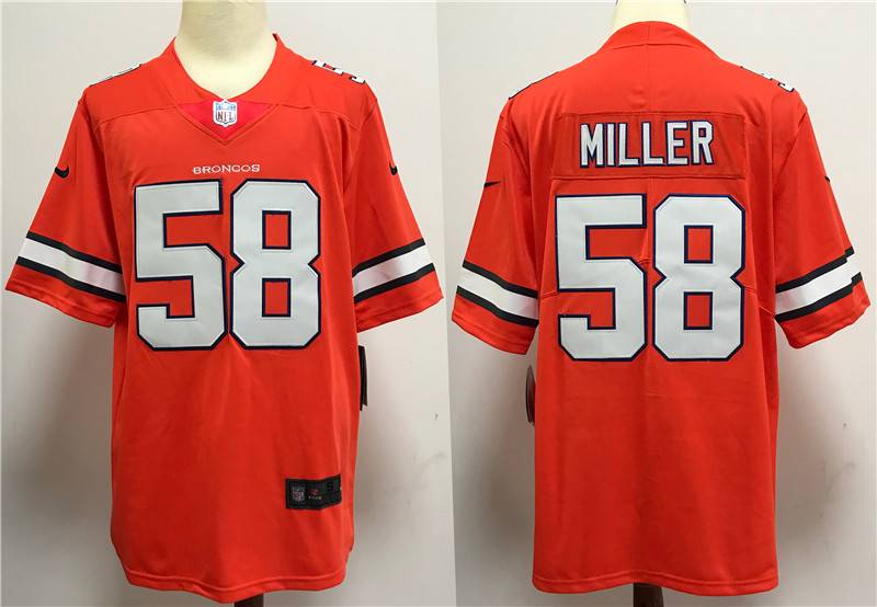 Denver Broncos Orange NFL Jersey 02