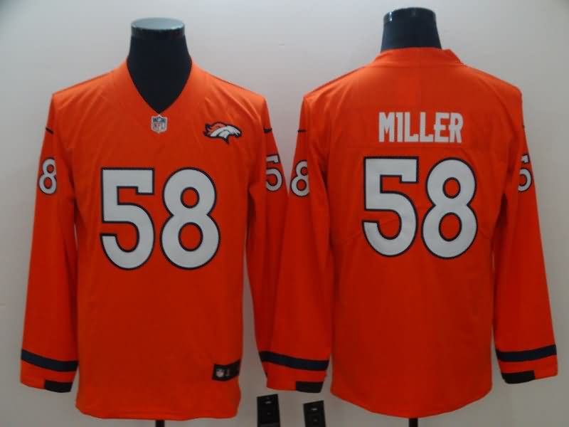 Denver Broncos Orange Long Sleeve NFL Jersey