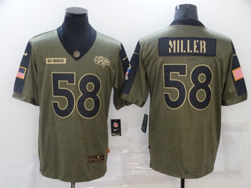 Denver Broncos Olive Salute To Service NFL Jersey 02