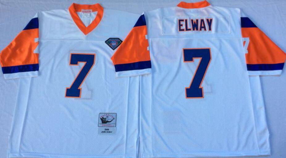 Denver Broncos White Retro NFL Jersey