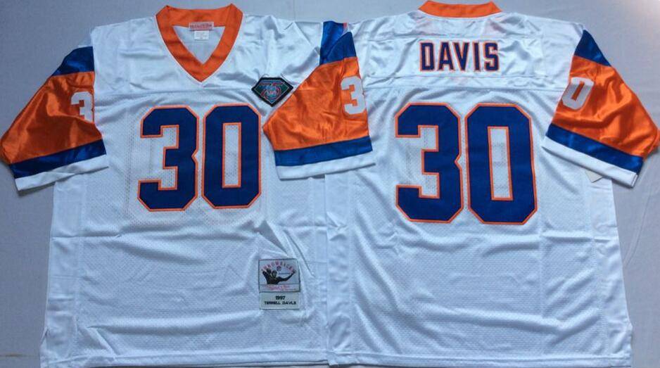 Denver Broncos White Retro NFL Jersey