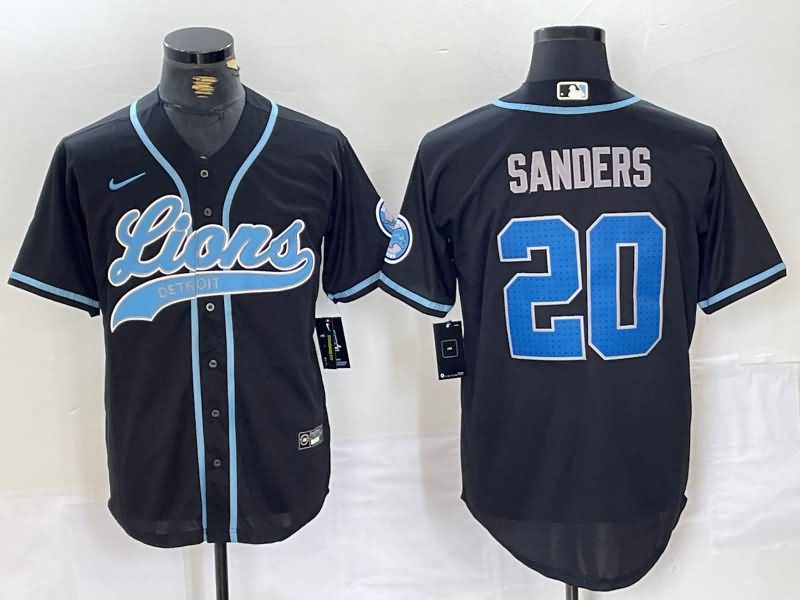 Detroit Lions Black MLB&NFL Jersey