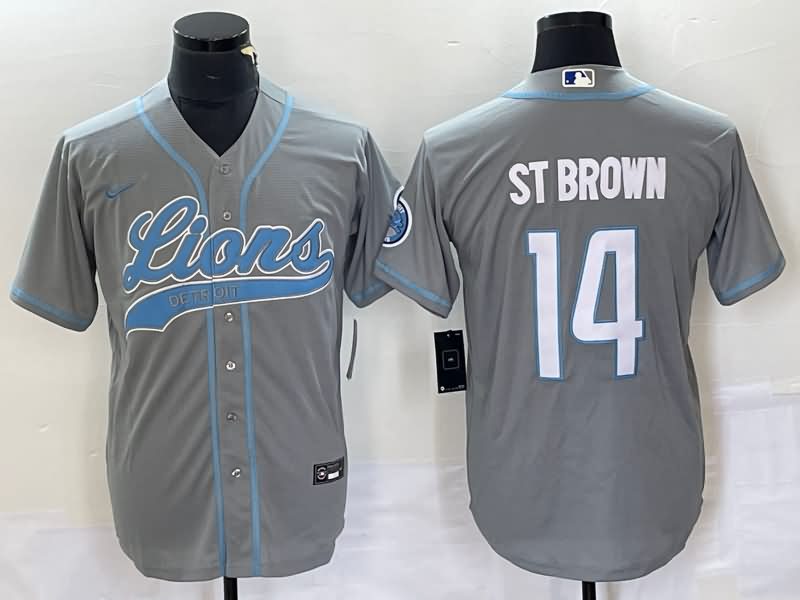 Detroit Lions Grey MLB&NFL Jersey