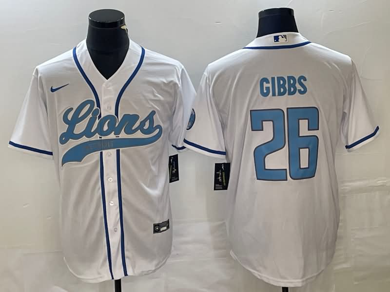 Detroit Lions White MLB&NFL Jersey