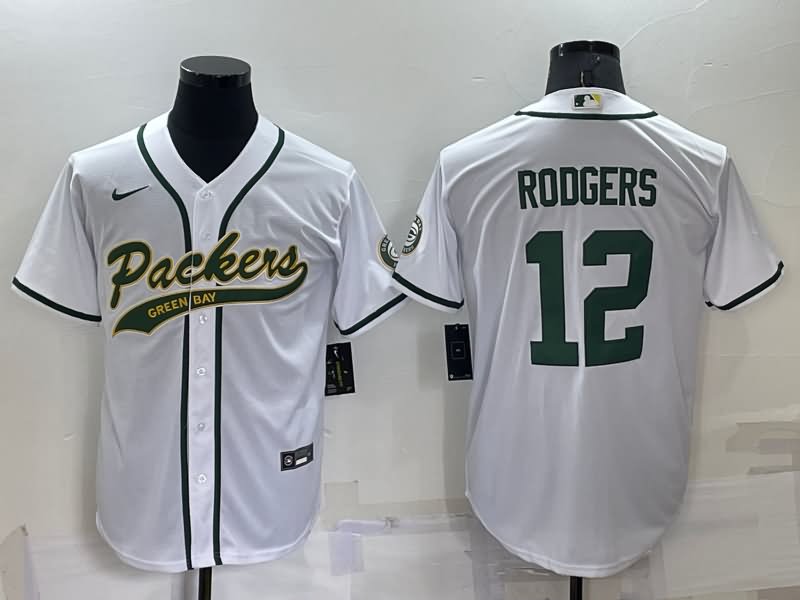 Green Bay Packers White MLB&NFL Jersey