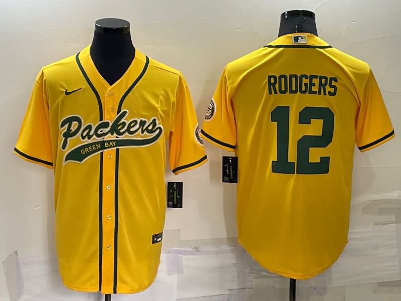 Green Bay Packers Yellow MLB&NFL Jersey