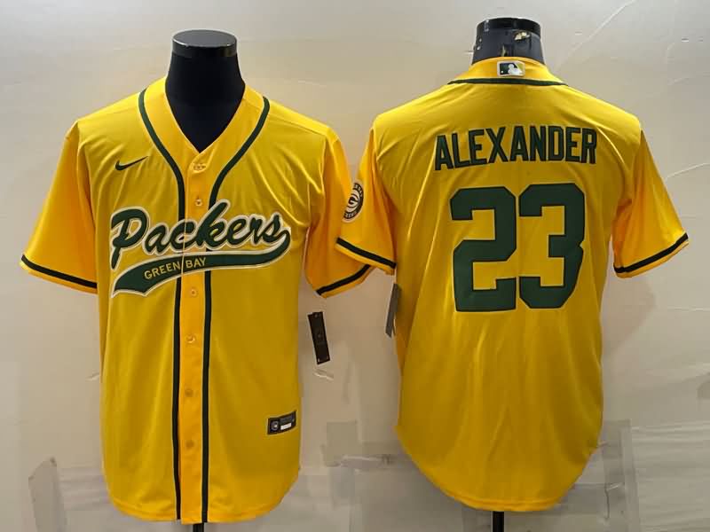 Green Bay Packers Yellow MLB&NFL Jersey