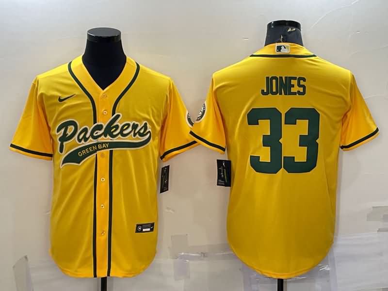 Green Bay Packers Yellow MLB&NFL Jersey