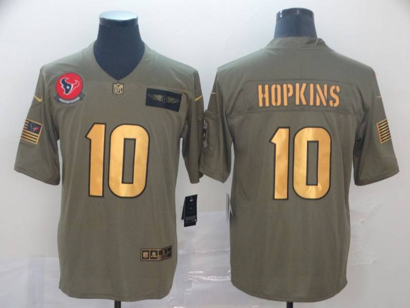 Houston Texans Olive Salute To Service NFL Jersey 02