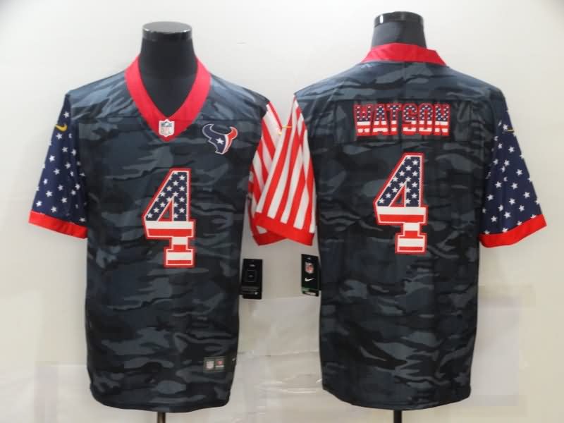 Houston Texans Black USA Flag NFL Jersey 02