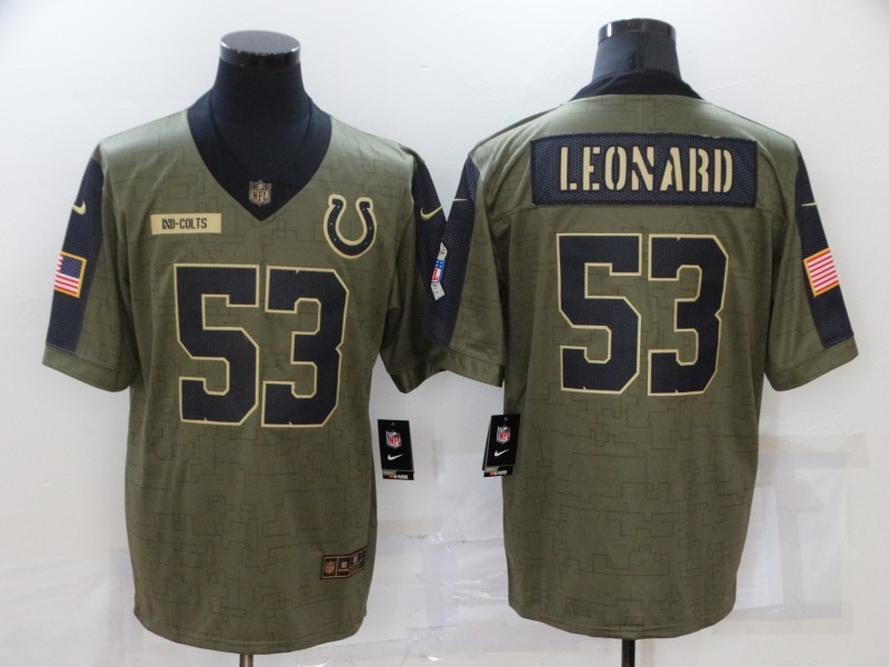 Indianapolis Colts Olive Salute To Service NFL Jersey