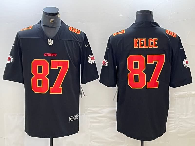 Kansas City Chiefs Black Gold NFL Jersey 04