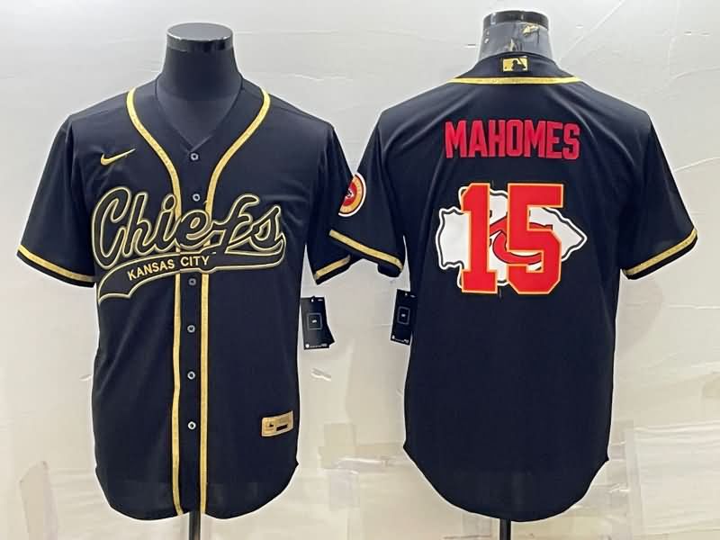 Kansas City Chiefs Black Gold MLB&NFL Jersey