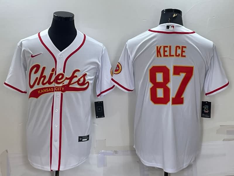 Kansas City Chiefs White MLB&NFL Jersey