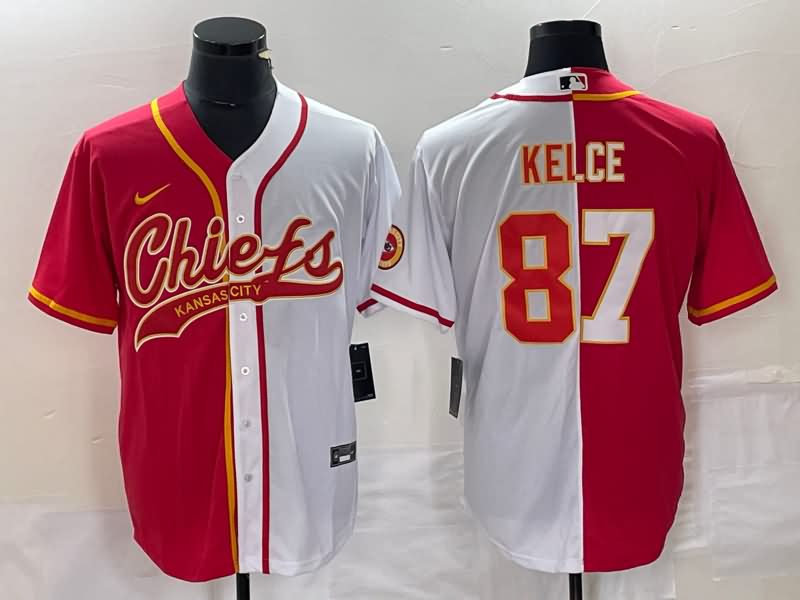 Kansas City Chiefs White Red MLB&NFL Jersey