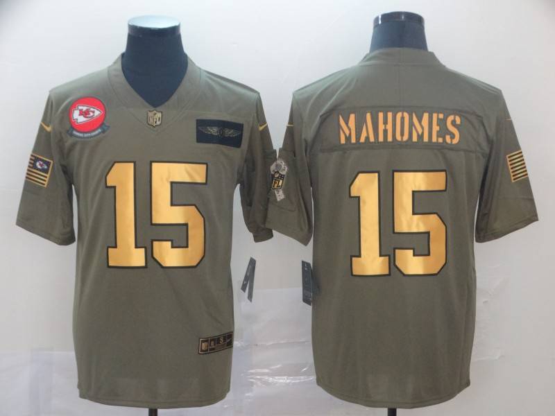 Kansas City Chiefs Olive Salute To Service NFL Jersey 03