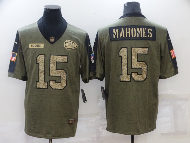 Kansas City Chiefs Olive Salute To Service NFL Jersey 06