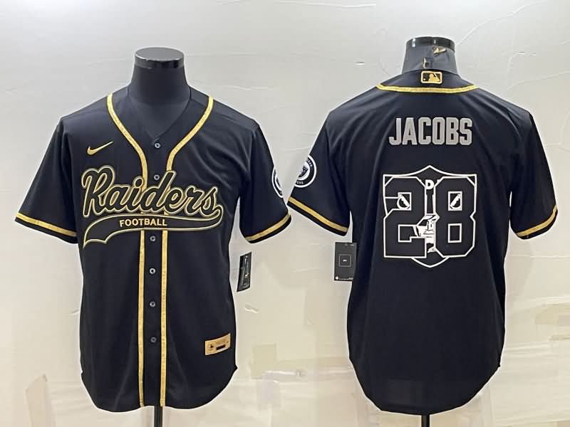 Las Vegas Raiders Black Gold MLB&NFL Jersey