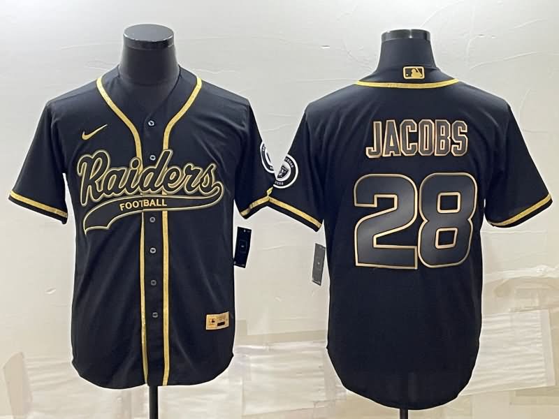 Las Vegas Raiders Black Gold MLB&NFL Jersey 02