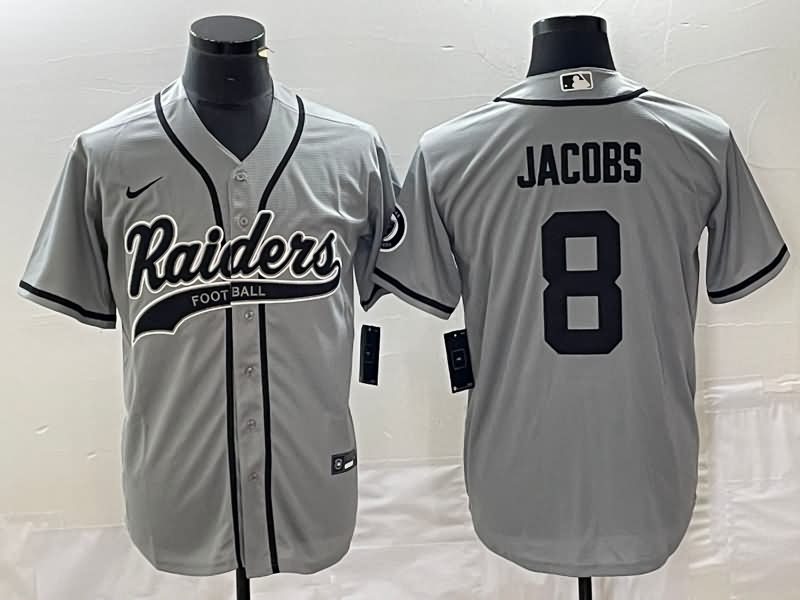 Las Vegas Raiders Grey MLB&NFL Jersey