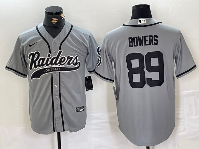 Las Vegas Raiders Grey MLB&NFL Jersey