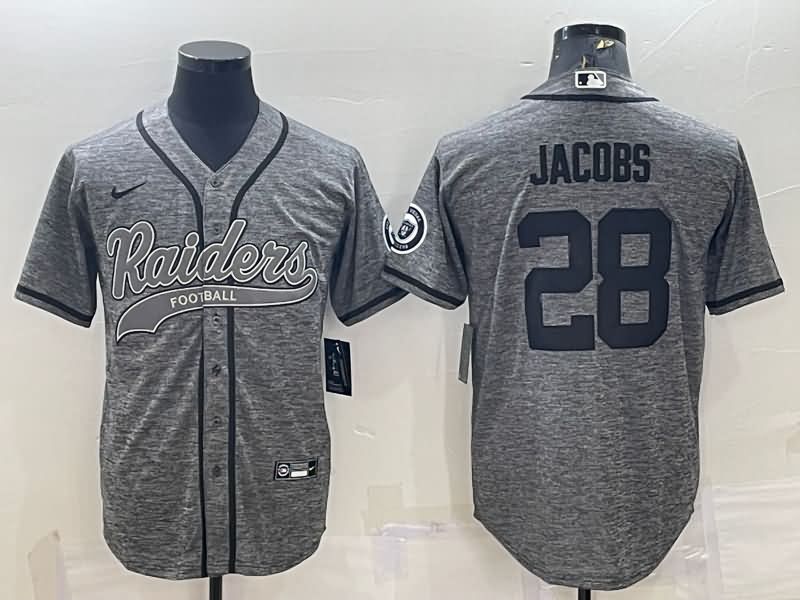 Las Vegas Raiders Grey MLB&NFL Jersey 02