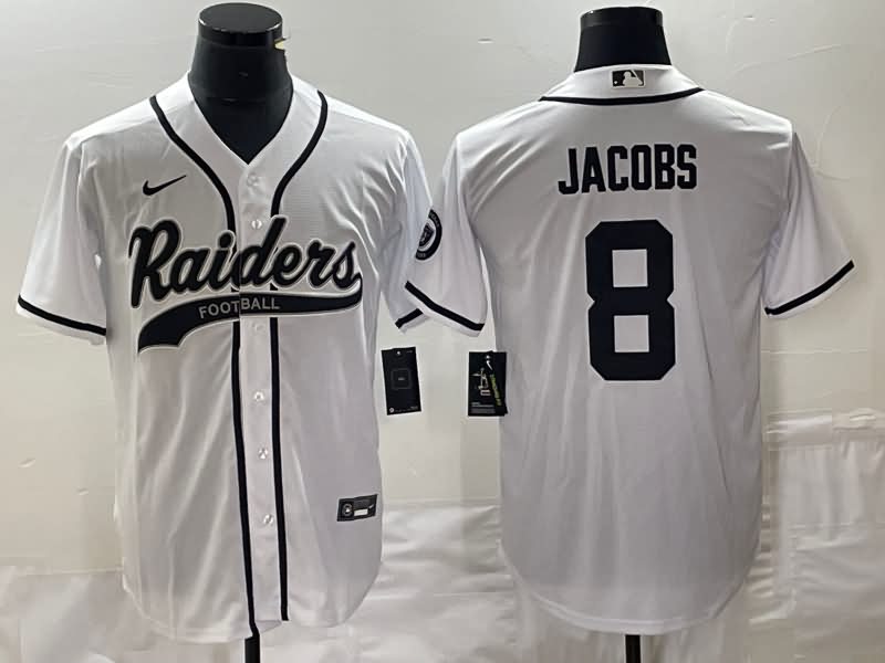 Las Vegas Raiders White MLB&NFL Jersey