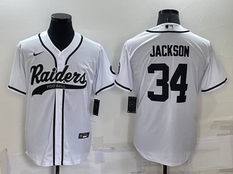 Las Vegas Raiders White MLB&NFL Jersey