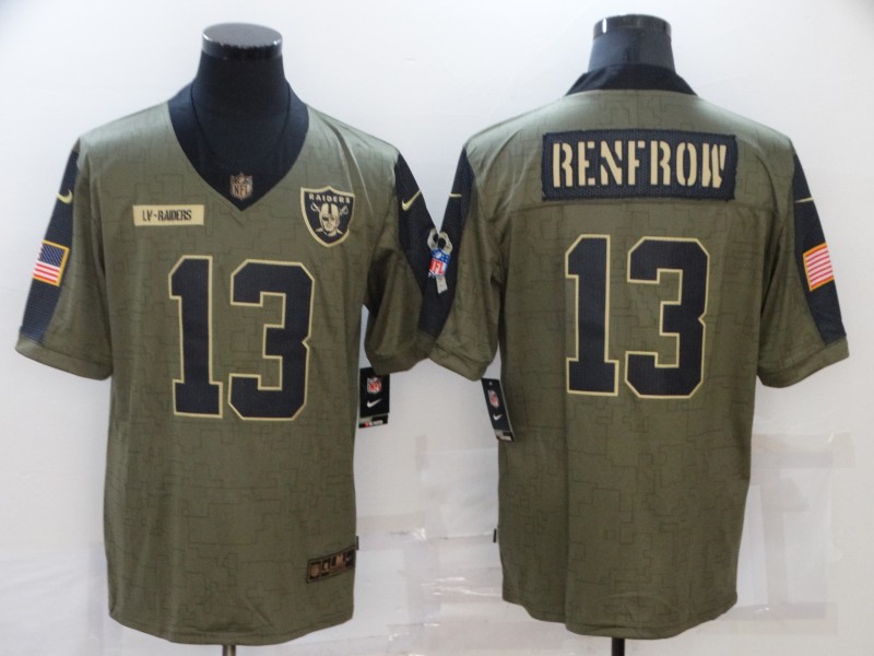 Las Vegas Raiders Olive Salute To Service NFL Jersey 02