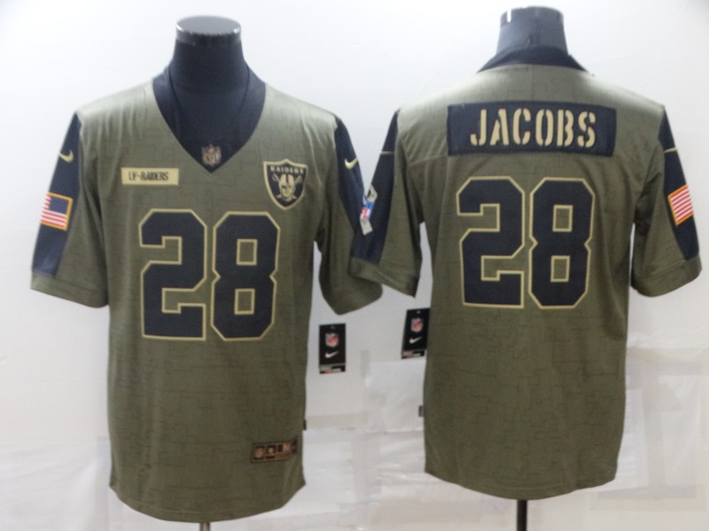 Las Vegas Raiders Olive Salute To Service NFL Jersey 02