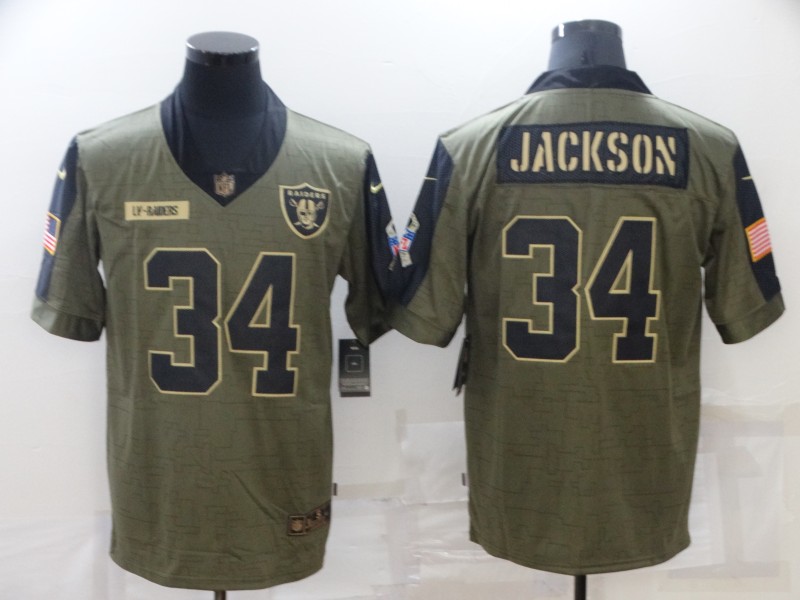 Las Vegas Raiders Olive Salute To Service NFL Jersey 02