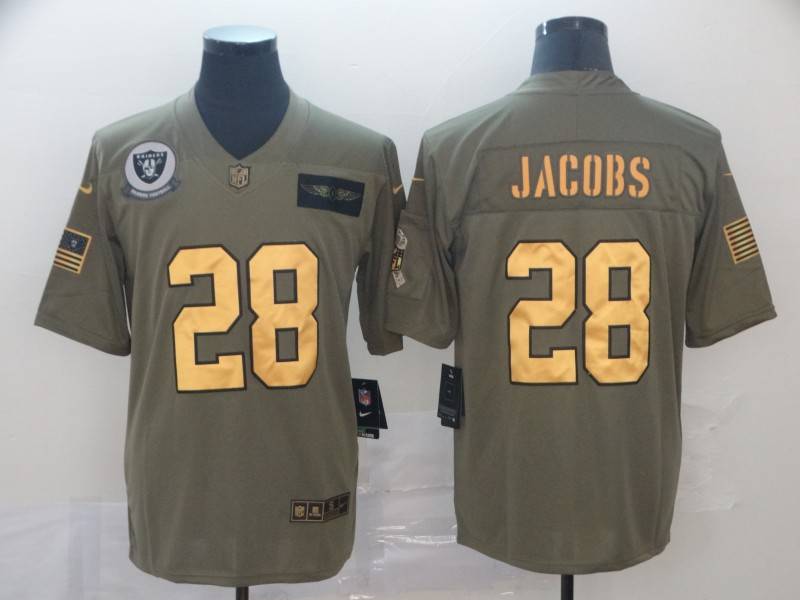 Las Vegas Raiders Olive Salute To Service NFL Jersey 03