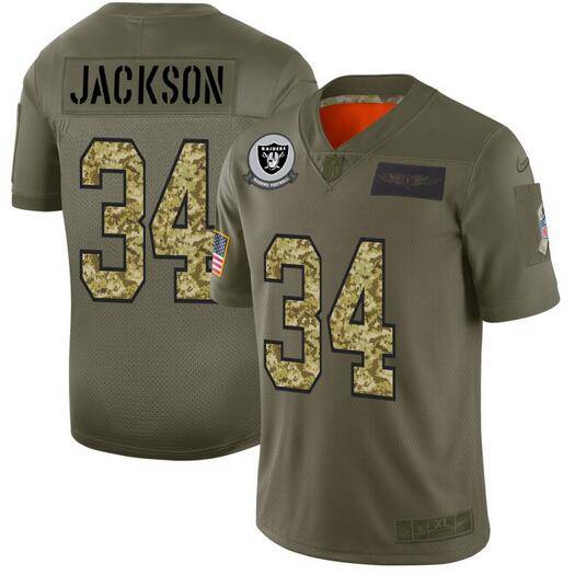 Las Vegas Raiders Olive Salute To Service NFL Jersey 04