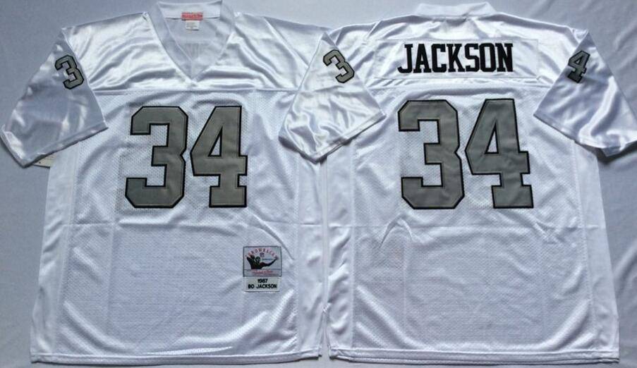 Las Vegas Raiders White Retro NFL Jersey 02