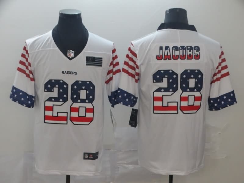 Las Vegas Raiders White USA Flag NFL Jersey