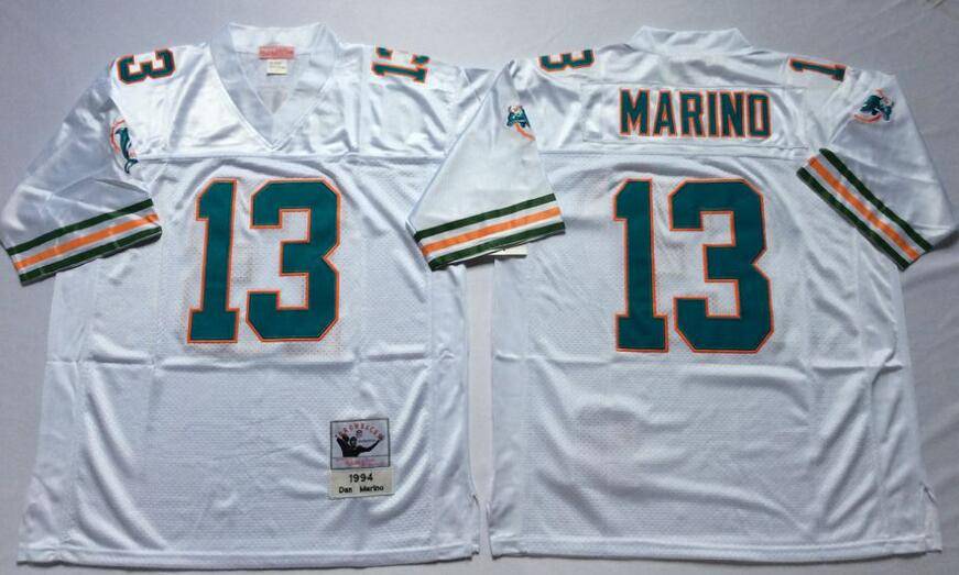 Miami Dolphins White Retro NFL Jersey