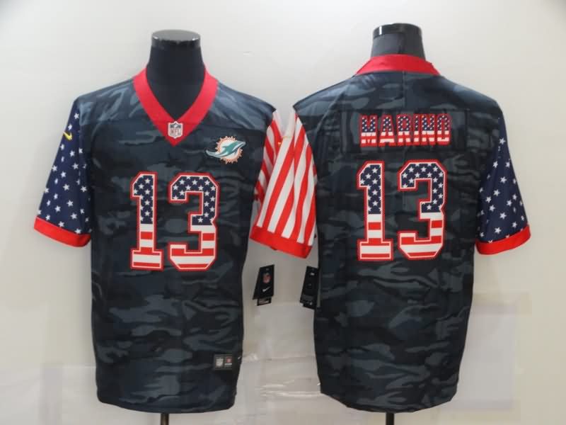 Miami Dolphins Black USA Flag NFL Jersey