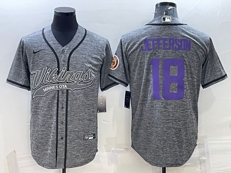 Minnesota Vikings Grey MLB&NFL Jersey