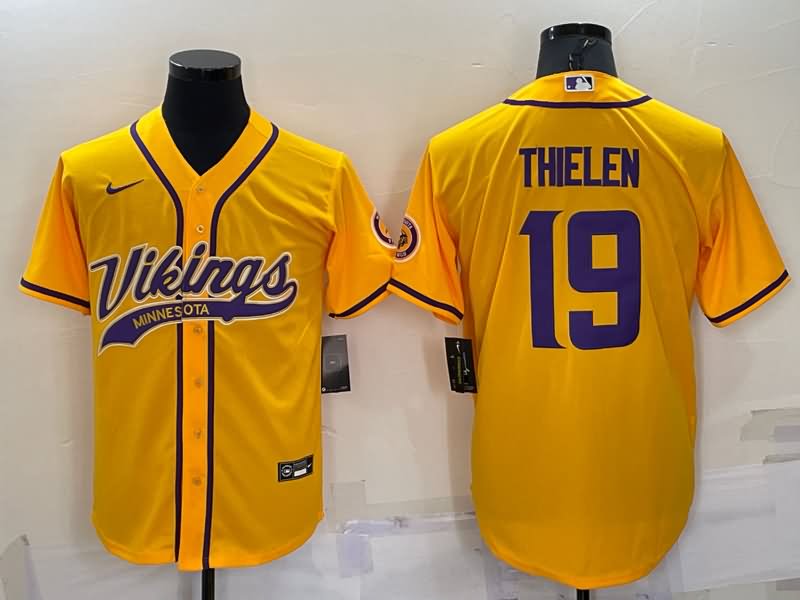 Minnesota Vikings Yellow MLB&NFL Jersey