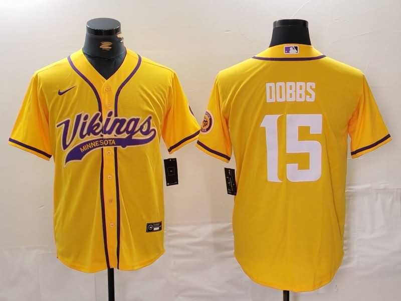 Minnesota Vikings Yellow MLB&NFL Jersey 02