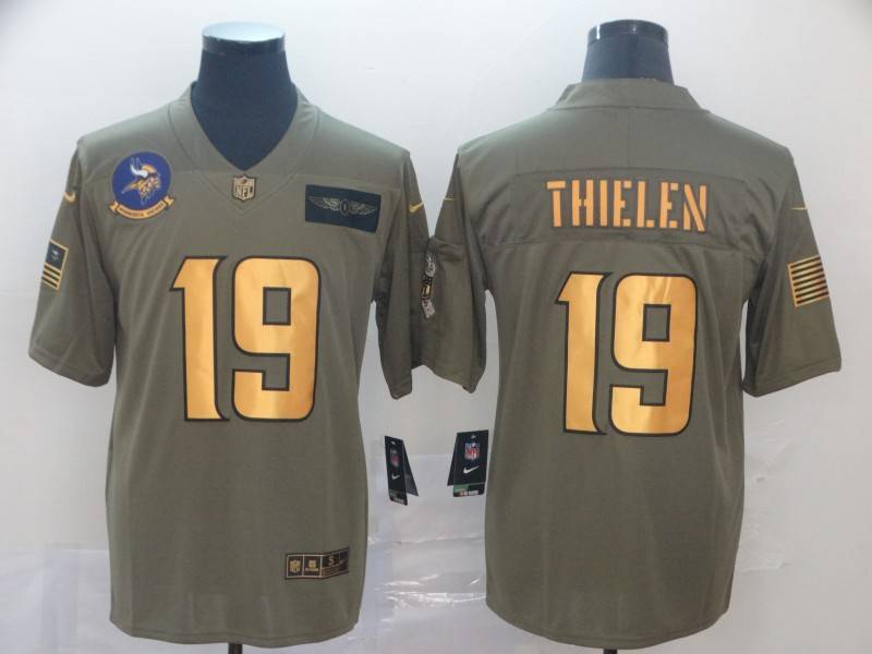 Minnesota Vikings Olive Salute To Service NFL Jersey 03