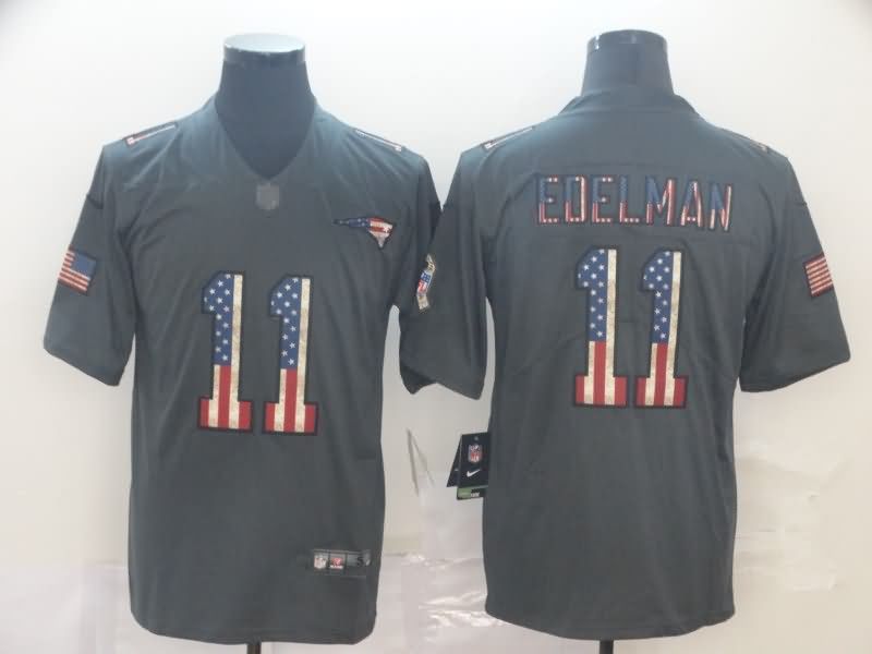 New England Patriots Black USA Flag NFL Jersey