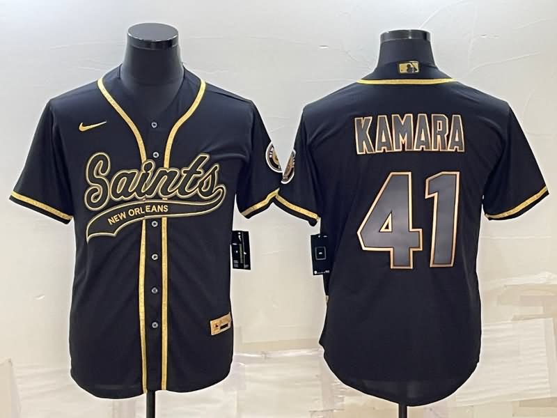 New Orleans Saints Black Gold MLB&NFL Jersey